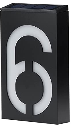 Numéro de maison à énergie solaire - Plaque lumineuse - Pour maison, villa, cour, rue