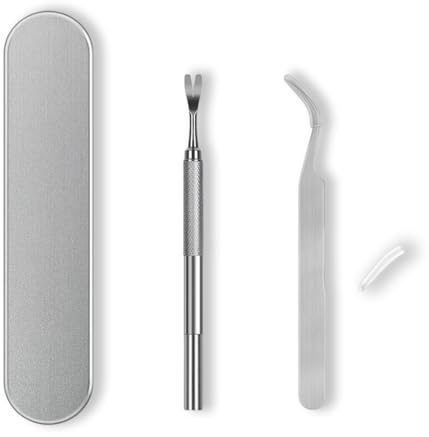 YiJianLiangBai Tick Remover Tools for Dogs, Professional Stainless Steel Tick Remover for Humans Cats Dogs, Tick Lice Remover Tool Kit Tweezers & Fork Removal Tool with Storage Box