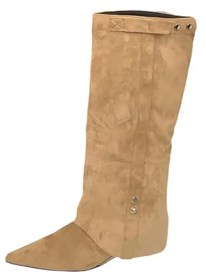 Botas Altas Mujer Media Caña, Botas Verano Mujer Cowboy, Botines Cowboy Otoño CáLidas Y Redondas con Punta Larga Y Suela Recta Y Gruesa Bota Botines Camperos Boots Cowboy Boots