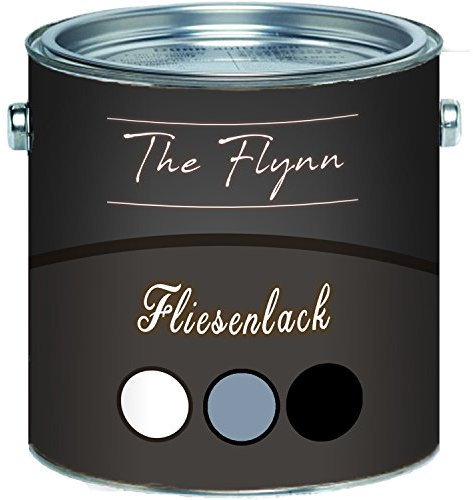 The Flynn hochwertiger Fliesenlack glänzend Grau Weiß Schwarz Cremeweiß Anthrazitgrau Lichtgrau Silbergrau Farbauswahl 2 Komponenten Fliesenlack inkl. Härter (1 L, Schwarz)