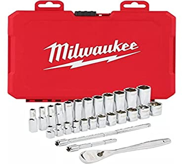 Juego 32 piezas, carraca y vasos de 3/8 Metrica