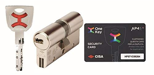 AP4S De Cisa 30x50 LEVA DOPPIA FRIZIONE Bombin Di Sicurezza Colore Ottone Rinforzato Antirottura Anti-perforazione Anti-estrazione Serratura Porta 5 Chiavi Cilindro Scheda