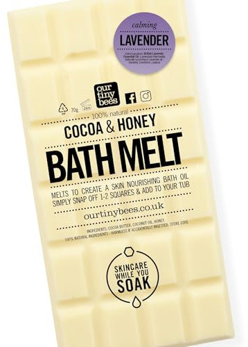 Bath Melt - Bath Oil, 24 uses, Lavender Cocoa & Honey Bath Melt - Our Tiny Bees Skincare