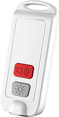 eMylo 130dB Persönlicher Sicherheitsalarm, Wiederaufladbarer Selbstverteidigungsalarm Schlüsselanhänger mit Notfall-LED-Taschenlampe für Frauen, Ältere, Kinder, Typ-C Aufladung, Weiß, 1 Packung