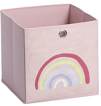 Zeller 14427 Aufbewahrungsbox Rosy Rainbow, Vlies, rosé, ca. 28 x 28 x 28 cm