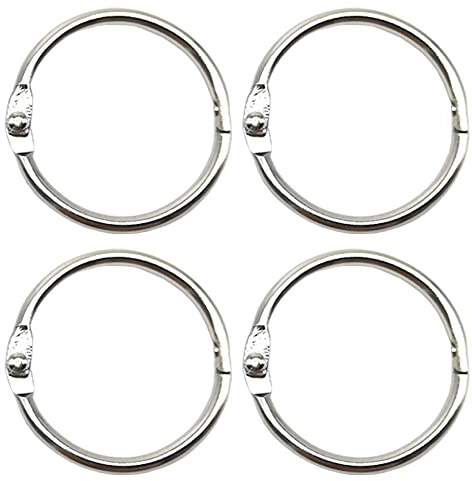 Ruidee 20 Pcs Silver Metal Binder Rings (45mm) for Loose Leaf, Flash Cards, Scrapbook, DIY