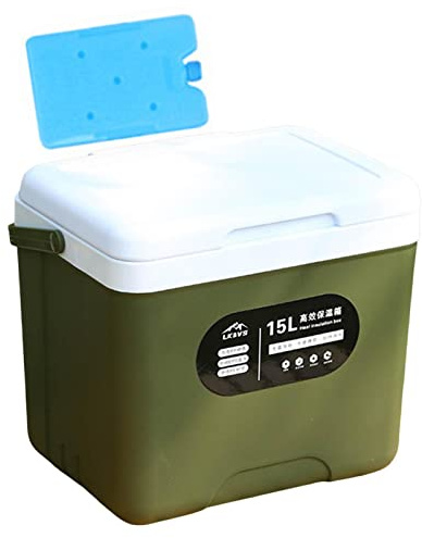 Kühlbox Set 15 Liter Isolierbox Passiv Kleine Thermobox Für Essen Und Getränke, Eisbox Mit Griff, Kühlbox Mit Kühlakkus Thermobox Aus Kunststoff - Outdoor Kühltasche Für Camping, Picknick, Grillen