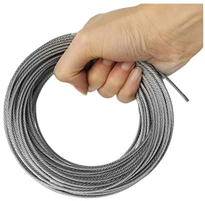 Fune Metallica Acciaio Inossidabile Foto Cavi Sospensione Filo per Tende Inox Corda in Metallo a Sospensione 7x7 Cavo Appendere Quadri Resistente per Cavo da Giardinaggio ( Color : 6mm , Size : 5m )