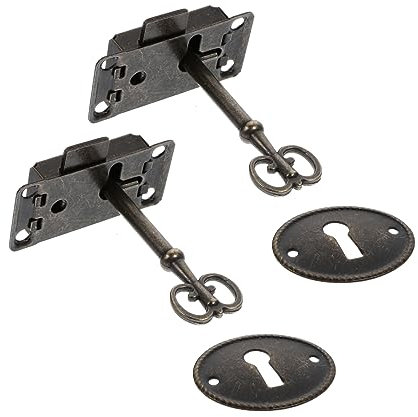jojofuny 2 Stück Antike Möbelschlösser aus Metall Dekorative Kastenschlösser mit Vintage Schlosszubehör für Schmuckkästchen Schubladen und Schränke