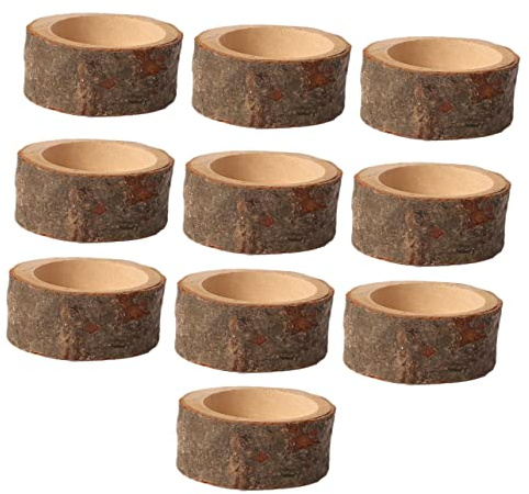 Ciieeo 10pcs Wooden Classic Candlestick Candle Holders Small Size Festival Candle Container Party Home Decor Wedding Table Centerpieces