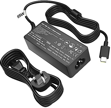 65W USB C Laptop Charger Compatible with Lenovo ThinkPad T14 T15 T480 T480s T490 T490s T580 T590 E490 E580 E590 L480 L390 Chromebook 100e 300e 500e C330 S330 Yoga Type C Power Adapter