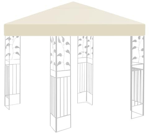 Ersatzdach Pavillon 3x3m Wasserdicht stabil Winterfest 160g/m² Beige Einzeldach Gartenpavillon Pavillondach Faltpavillon Sturmfest Partyzelt Ersatzbezug Top Abdeckung Baldachin