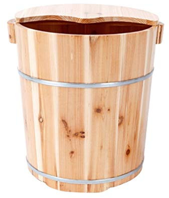 WADRBSW Sauna-Holzeimer, Spa, Sauna, Einweichen, handgefertigter Massage-Eimer, Fußbad, Fuß-Spa, Wascheimer, Füße, Bad, Becken, Wanne, gegenwärtige Vision hoffnungsvoll to Pursue Happiness