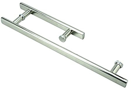 Bouton de porte en verre à pousser et à tirer finition polie | Poignée de traction pour porte de douche tubulaire dos à dos | Barre à serviettes pour cabine de douche | Bouton de porte de pa