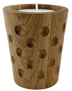 Mini Dubbeglas Eichenholz Teelichthalter (7 cm) - Pfalz Geschenkideen aus Holz
