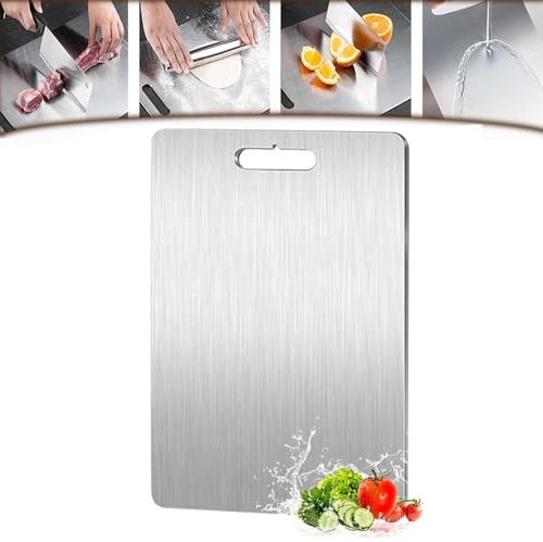 Titanium Cutting Board Set - Double Sided Medical Grade for Kitchen, 100% Pure, Durable, No Need to Replace Frequently (20 * 29CM)