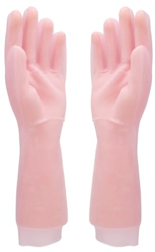 Silikon-Feuchtigkeitshandschuhe, Verlängerte, Elastische, Waschbare, Feuchtigkeitsspendende Handmasken-Lotion-Handschuhe für Trockene, Rissige Hände