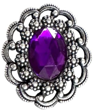 hübsche altsilber farbene mit Brosche zum Anstecken 50mm x 43mm (1 Stück) (lila)