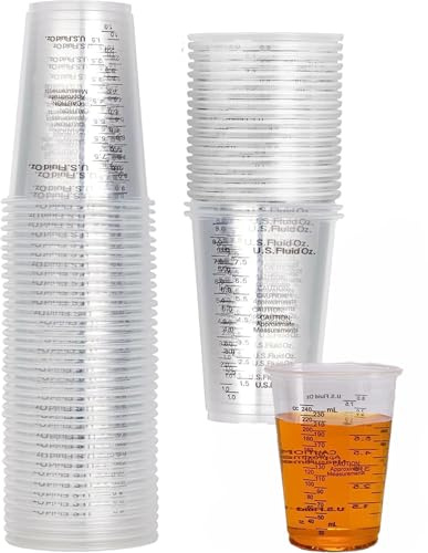 Gobelet doseur pour résine époxy, gobelet doseur pour peinture, lot de 30 gobelets doseurs transparents, réutilisable, pour liquides, peinture, pigments, 240 ml