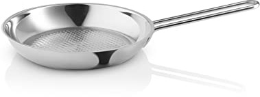 Eva Trio Poêle à frire en acier inoxydable 24 cm Honeycomb - Le corps de la poêle est composé à 90 % d'acier inoxydable recyclé post-consommation - Acier poli