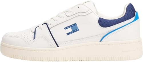 Tommy Hilfiger Cupsole Sneaker Hombre Retro Basket Low Top, Azul (Navy), 41