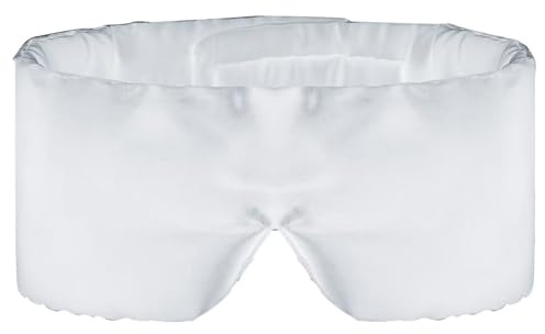 Schlafmaske, 100 % natürliche Seide, Augenmaske zum Schlafen, Augenabdeckung mit verstellbarem Klettverschluss, große Augenbinde für Männer und Frauen, Reisen, Büro, Nickerchen, Flugzeug