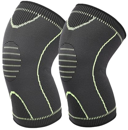 Faletony Kniebandage 2er Set Knieschoner Volleyball & Handball für Damen & Herren, Elastische Knieschützer Knieorthese Knee Support für Laufen, Joggen, Sport, Volleyball, Fußball, Basketball