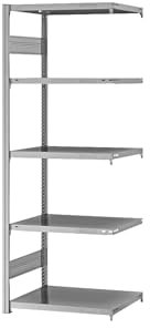 eurokraft | Steckregal | Bauart mittelschwer | doppelseitig | HxBxT 2000 x 750 x 500 mm | verzinkt | Anbauregal