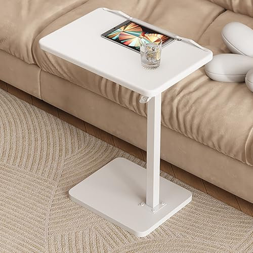 WOTZOV Rednerpultständer für Rednerpult, tragbares Rednerpult, Podium mit Höhenverstellung und neigbarer Tischplatte, Kanzel für Restaurants, Kirchen, Seminare und Schulen,Weiß