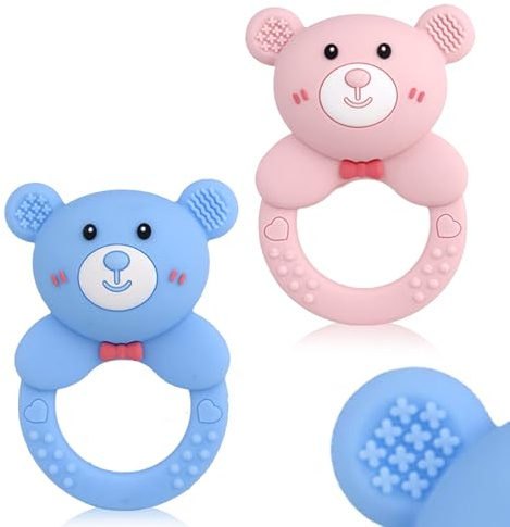 ABirdon Massaggia Gengive Neonati, 2Pezzi Giochi Dentizione Neonato,Massaggiagengive Senza BPA per neonati di età superiore