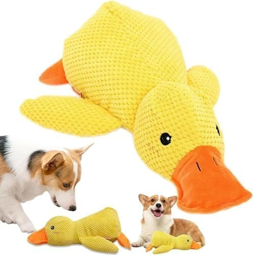 Sunshine smile 25 * 28cm Ente Hundespielzeug,Anti Stress Ente Hund,Quietschspielzeug Hund Kuscheltier,Interaktives Hundespielzeug Unzerstörbar,Dog Toys für Kleine, Mittlere Hunde