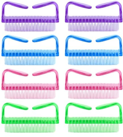 8 Pcs Nail Brush, Nail Brushes For Cleaning Nails with Plastic Handle, Easy to Use, Nails Cleaning Scrubbing Brush for Hands Feet