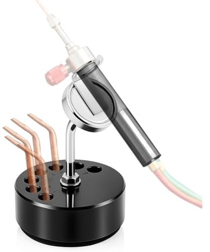 Generchin Support de Chalumeau à Acétylène avec Base Magnétique et 7 Trous de Rangement pour Embouts, Organisateur Stable pour Bijoutiers et Métalliers.
