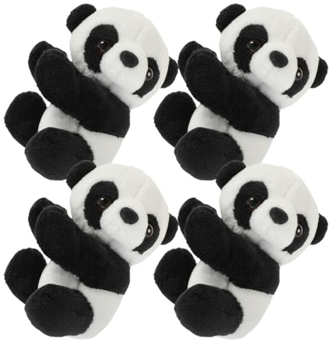 TIKODIDA Clip Promemoria Peluche a Forma di Panda 4 Pezzi, Mollette Porta Foto e Bigliettini in Peluche per Casa e Ufficio, Accessori Decorativi per Feste e Uso Quotidiano