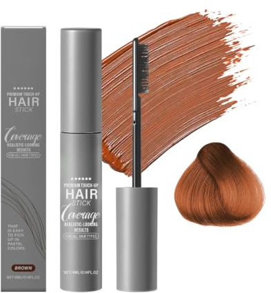 Haarmascara für Damen–Haaransatz Kaschierung Graue Haare Abdecken–Ansatzpuder&Haar Mascara für Haare abdecken–langanhaltend&Schnelle Farbveredelung für perfekte Looks,Brown
