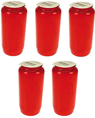 Migliore Choice Premium Composizione Luce tombale n. 7 Rossa, Candele per cimitero, Lanterna per Tomba e Candele a Lunga Durata, Rot, 5