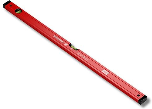 DEWEPRO® Profi Wasserwaage Aluminium - rot lackiert - Länge: 120cm 1,2m - Messtoleranz: 0,5mm/m - Aluwasserwaage Aluminiumwasserwaage