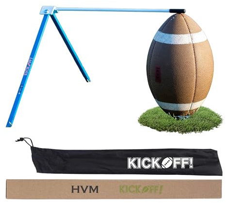 HVM Kickoff! Football Holder, Premium Football Kicking Tee, Field Goal Place Holder, Blue & White