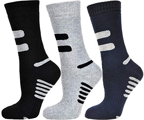 BestSale247 6 oder 12 Paar Herren Socken Baumwolle Thermosocken Warme Dicke Winter Sport Ski Arbeitssocken Schwarz Vollfrottee Gr. 39-42/40-44 ; 43-46, 43-46, Mehrfarbig / 12 Paar