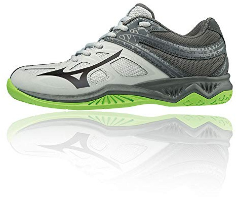 Mizuno Lightning Star Z5 Junior Scarpe da pallavolo, Unisex, 0, Grigio High Rise Nero Verde Gecko 37, 32.5