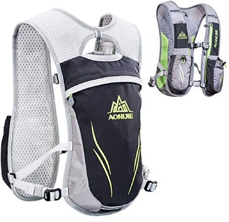Win.Deeper Ultraleicht 5,5 L Fahrradrucksack Laufweste Trinkrucksack Hydration Pack für Joggen, Wandern, Radfahren, Camping, Bergsteigen und Marathon (Grau)