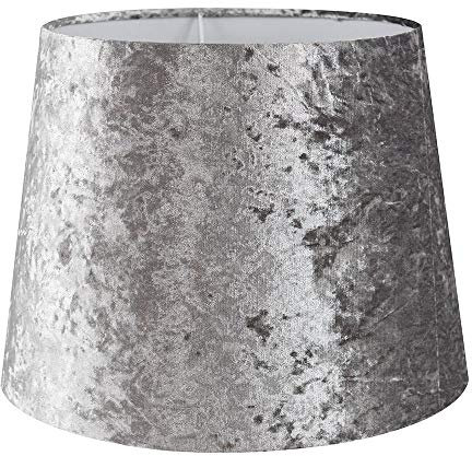 MiniSun | Modern Tapered Light Shade in a Silver Grey Velvet Finish | Table Lamps, Home Décor & Improvement Essential | 350mm Shade Width