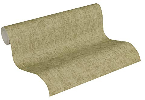 A.S. Création Vliestapete Greenery Tapete Uni Vintage Optik 10,05 m x 0,53 m grün Made in Germany 373344 37334-4