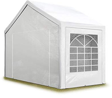 TOOLPORT Partyzelt Pavillon 3x2 m in weiß PE Plane 350 N Wasserdicht UV Schutz Festzelt Gartenzelt