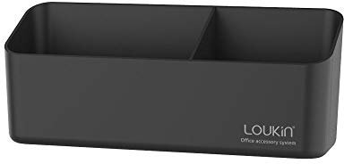 loukin Magnetischer und selbstklebender Marker-Halter, trocken abwischbares Zubehör-Tablett, magnetischer Aufbewahrungs-Organizer für Whiteboard, Glas oder Kühlschränke (schwarz)