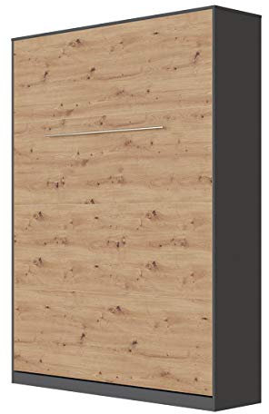 SMARTBett Schrankbett Standard 90x200 120x200 140x200 160x200 Bettschrank Wandbett Anthrazit/Wildeiche 140 Vertikal