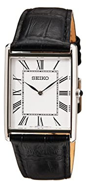 Seiko Herren-Uhr Quarz Edelstahl mit Lederband SWR049P1