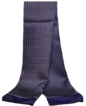 UK_Stone 100% Seide Paisley Blumen Halstuch Herren Schal (Klein Kariert Dunkelblau)