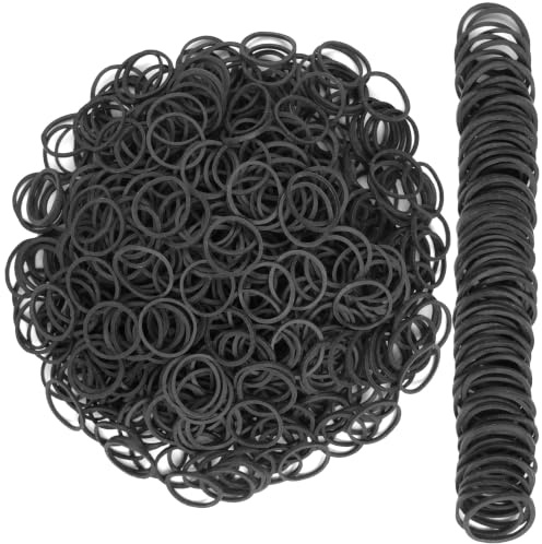 AMUU Rubber Bands1200pcs black small Rubber Band Mini Soft Elastic Bands | Rubber Band for Braids Diameter 16mm rubber bands for Office Supplies School Home