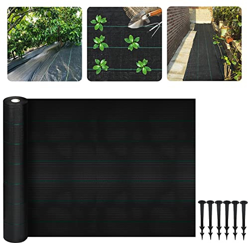 UISEBRT 50m² Unkrautvlies Gartenvlies 1 x 50m Unkrautgewebe 100g/m² - Unkrautfolie gegen Unkraut Wasserdurchlässig Unterbodengewebe - Reissfest Unkrautflies mit UV-Stabilisierung